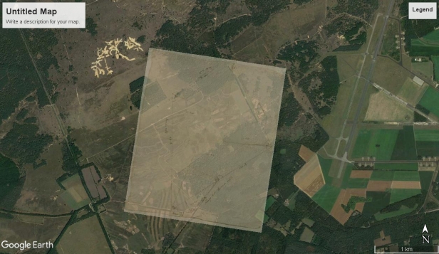 Schetskaart van Reemst als overlay op Google Earth pro